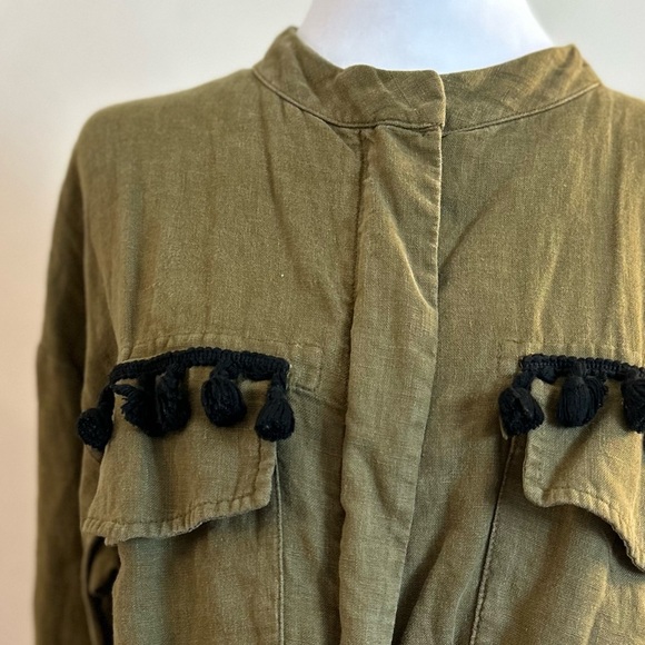 Zara linen Olive Green Women's Jacket medium - Picture 13 of 15